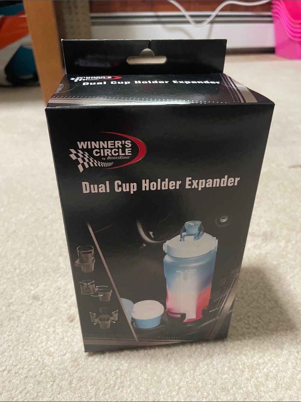 Winner's Circle Dual Cup Holder Expander - Black